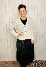 Adorable Hearts Cardigan Sweater- Black or Cream