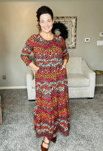 Tonya Tiered Dress- Multicolored Leopard