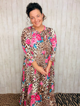 Power On The Day Dress-Leopard & Roses
