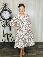 Mandy Animal Print & Bow Dress- Beige