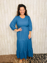 Mallory Denim Blue Textured Dress