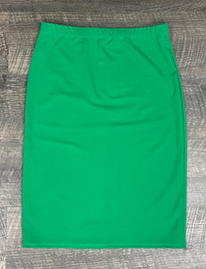Amy Thicker Fabric Pencil Skirt- (Regular & Plus) Kelly Green (33" Length)