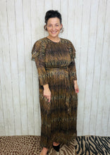 Animal Print & Sequins Belted Dress