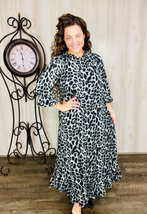 Style & Comfort Dress- Black Leopard