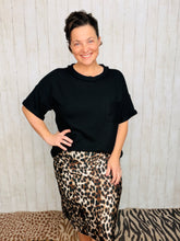 Ribbed Oversized Top- Black