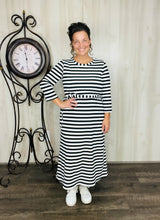 Ribbed Lounge Dress- Black & White