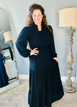 Nicole Smocked Waist Dress- Black