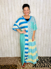 Blue Multi-Print T-Shirt Dress