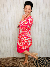 Samantha Ruffle High Low Tunic-Fuchsia Floral