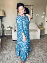 Michella High Low Dress-Denim Paisley