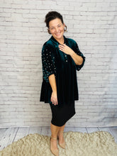 Velvet & Pearl Tunic Style- Black, Hunter Green or Navy