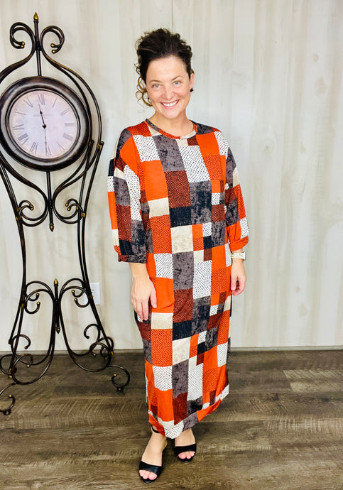 Comfy & Cute Fall Checked Dress