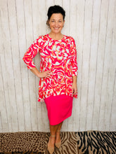 Samantha Ruffle High Low Tunic-Fuchsia Floral