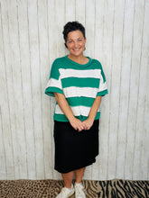 French Terry Striped Top- Kelly Green