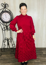 Ruffles & Class Dress- Burgundy