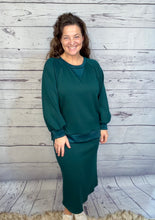 Addie Sweatshirt Style Top- Hunter Green