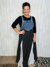 Polkadot & Jean Jumper/Denim Bib Dress