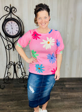 Pink Floral Textured Top