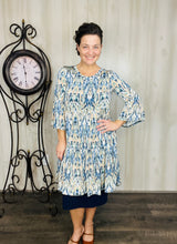 Feminine & Fabulous Navy and Sage Tunic