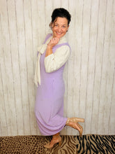 Becky Bow & Honeycomb Dress- Lilac & Ivory