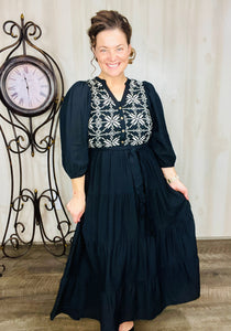 Jodi Black Embroidered Dress