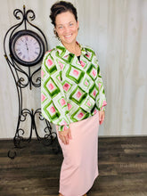 "The Lovely" Blouse- Green or Blue Multi
