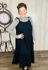 Ginger Black Tie Cotton Jumper