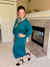 Oh So Comfy Sweatshirt Dress-Hunter Green
