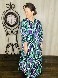 Suzanne Purple & Green Dress