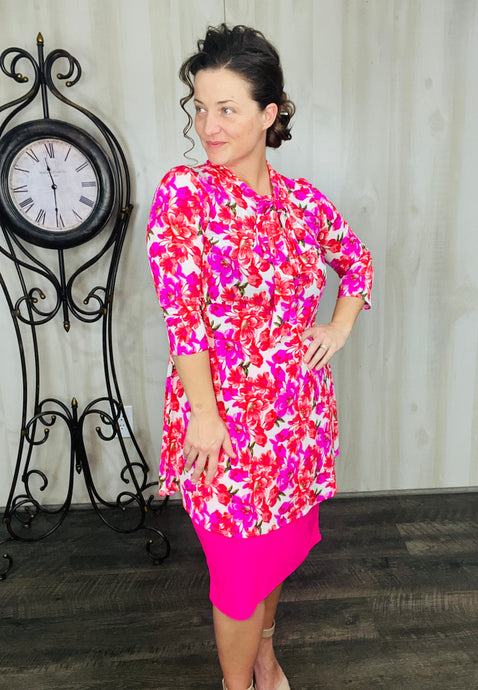 Flash of Style Tunic- Pink Floral