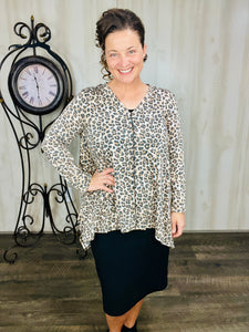 Krista Animal Print Sharkbite Top