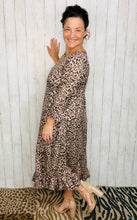 Handkerchief & Leopard Print Taupe Dress