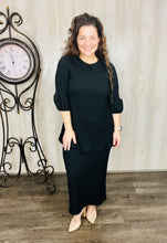 Feeling Sweet Textured Tunic-Black