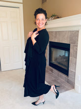 Samantha Ruffle Front Dress-Black