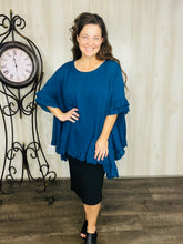 Stacy Woven Solid Blouse-Navy & Black