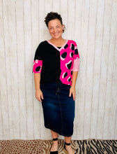 Pink & Leopard Half Sleeve Top