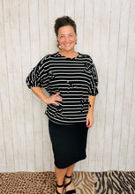 Marissa Ribbed Top- Black & Bows