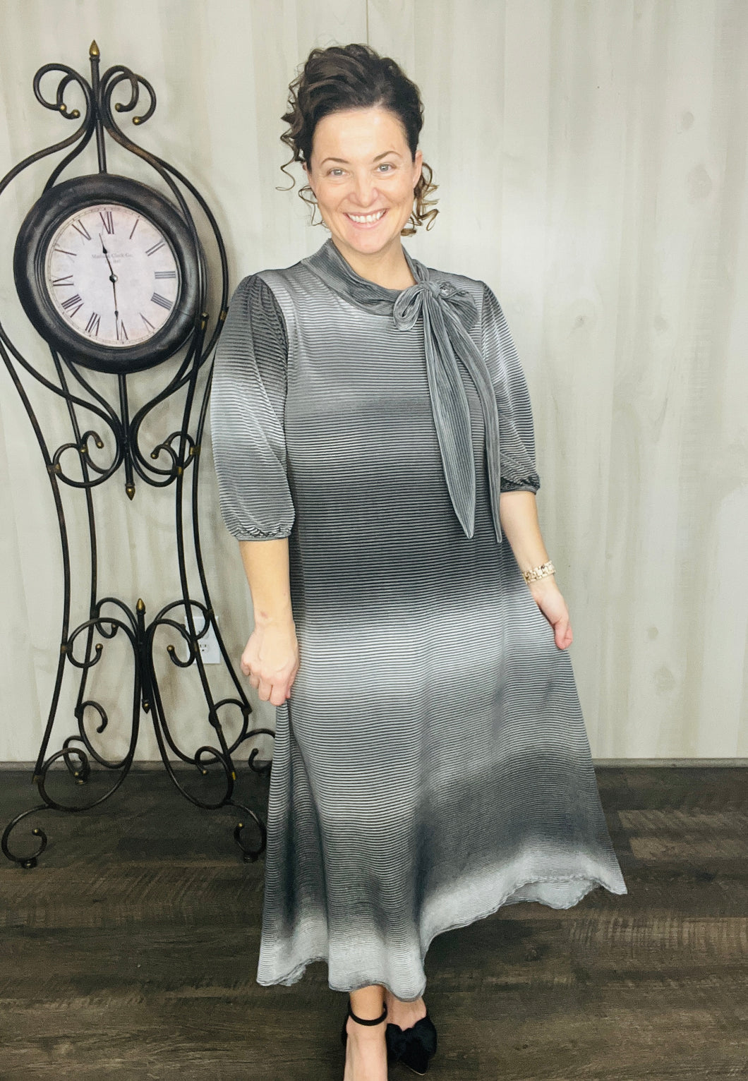 Suzanne Ombre Charcoal Dress