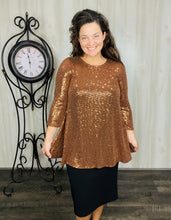 Shimmer Threaded Tunic- Copper Bronze