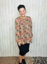 Dani Puff Sleeve Geometric Knit Top