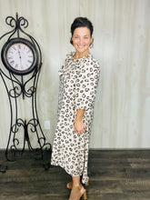 Mandy Animal Print & Bow Dress- Beige