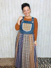 Patchwork Pinafore Plaid Overall/Jumper Dress