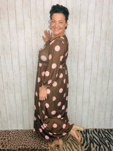 Missy Brown & Pink Polkadot Dress