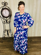 Sarah Navy & Roses Dress