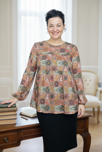 Dani Puff Sleeve Geometric Knit Top