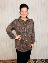 Emily Leopard Print Ribbed Shacket