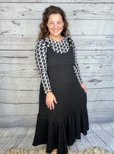 Black Houndstooth Mesh Layering Style Top