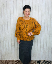 Distressed Camel Colored Leopard Fashion Sweater