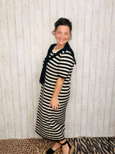 Heather Black & Tan Midi Dress