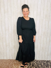 Mallory Black Textured Dress